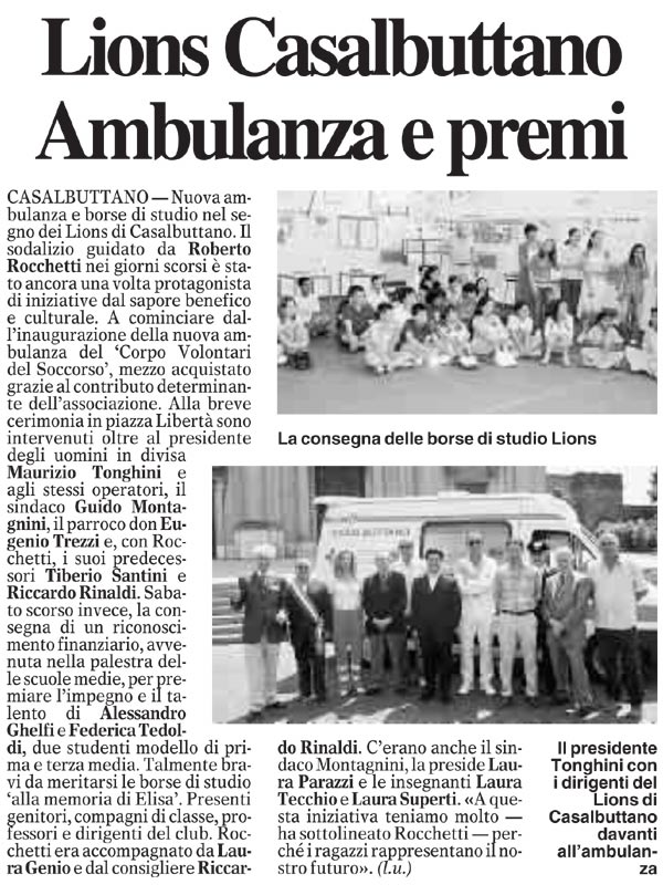 28 maggio 2006 - Inaugurazione Ambulanza Volontari